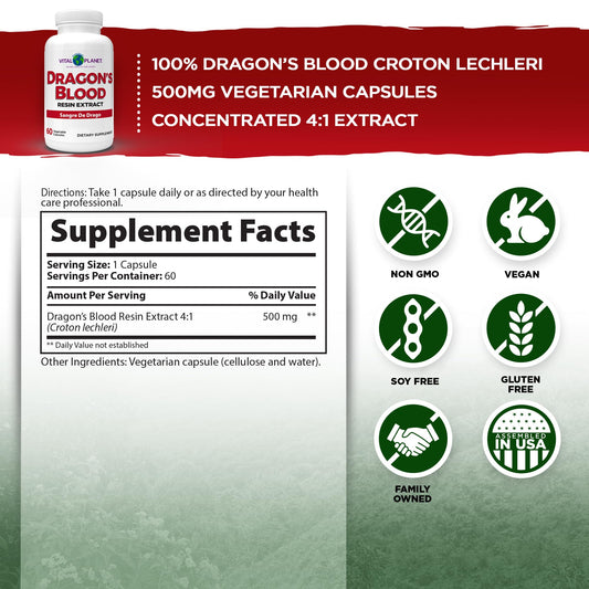 Vital Planet Dragon’s Blood resin powder highlight for concentrated 4:1 extract