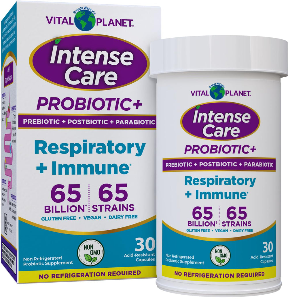 Vital Planet Intense Care Respiratory Lung Bottle supports respiratory health.
