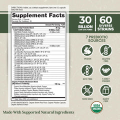 Vital Planet Organic Flora Probiotics bottle pour for easy daily gut wellness.