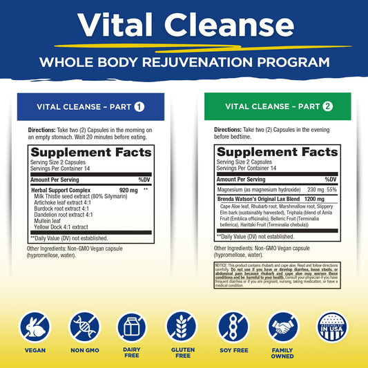 Vital Planet Vital Cleanse Part 1 capsules for morning detox support