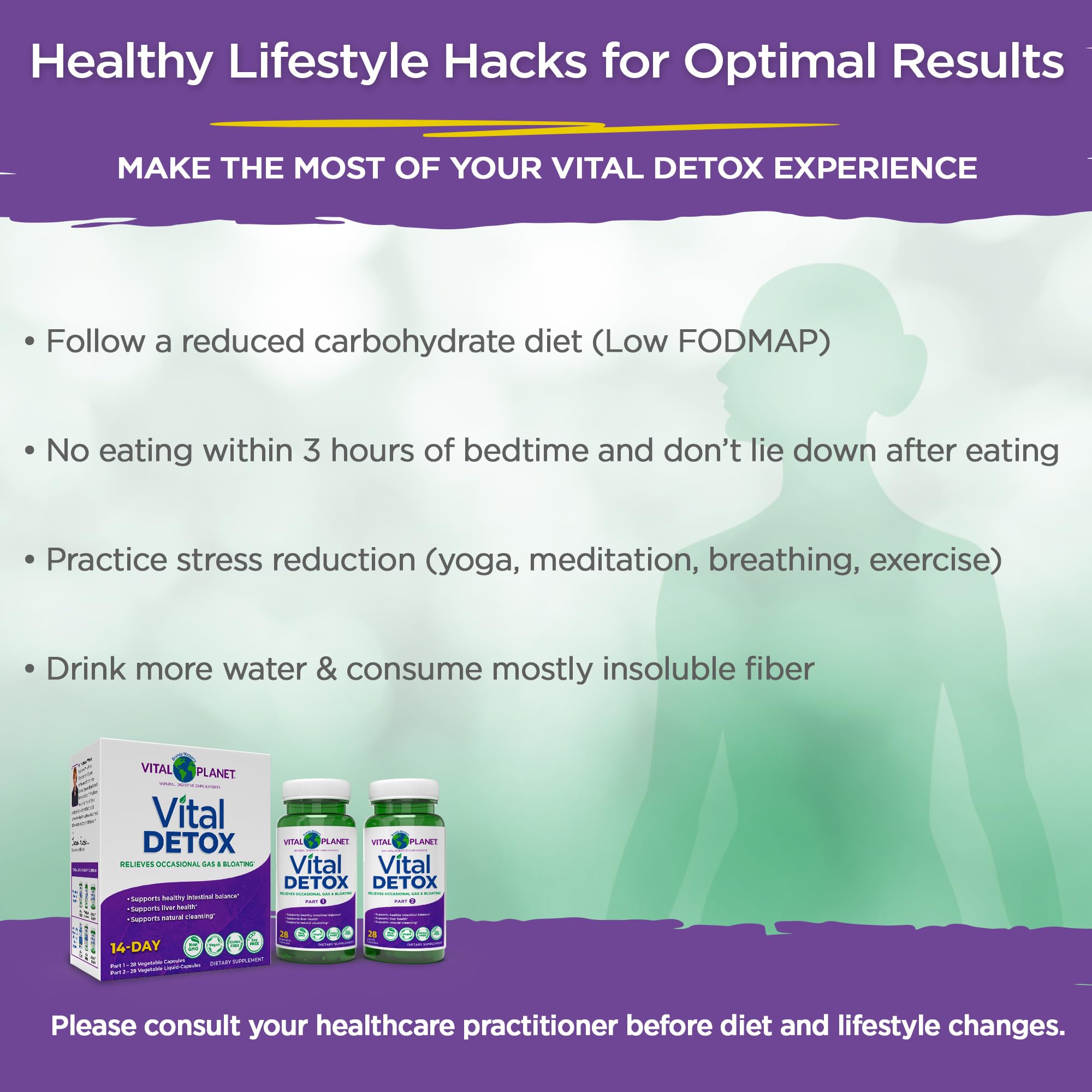 Vital Planet Vital Detox 14-day plan layout supporting routine.