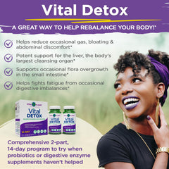 Vital Planet Vital Detox herbal extracts close-up with oregano and thyme.