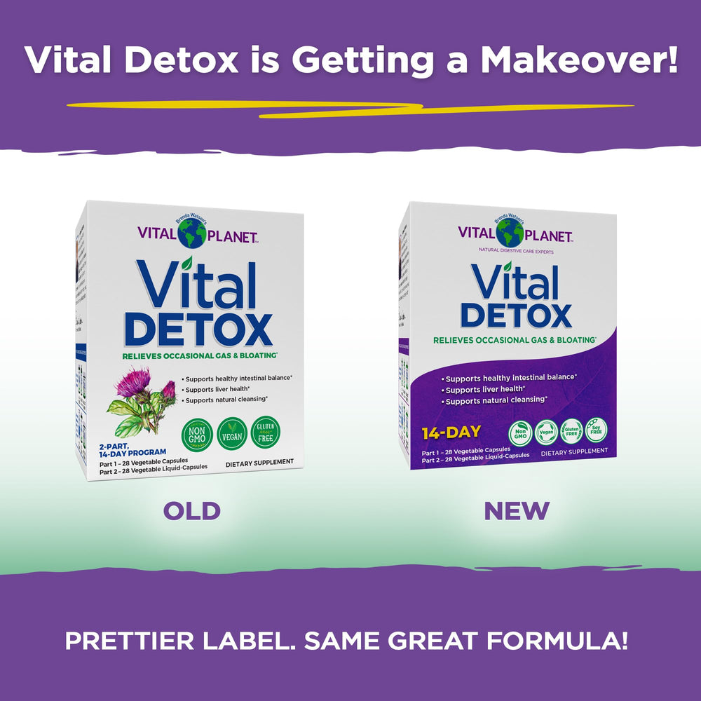 Vital Planet Vital Detox packaging box showing the 14-day kit.
