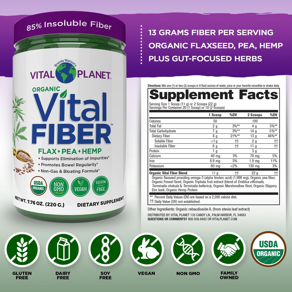 Vital Planet Vital Fiber scoop measures 13 g of fiber