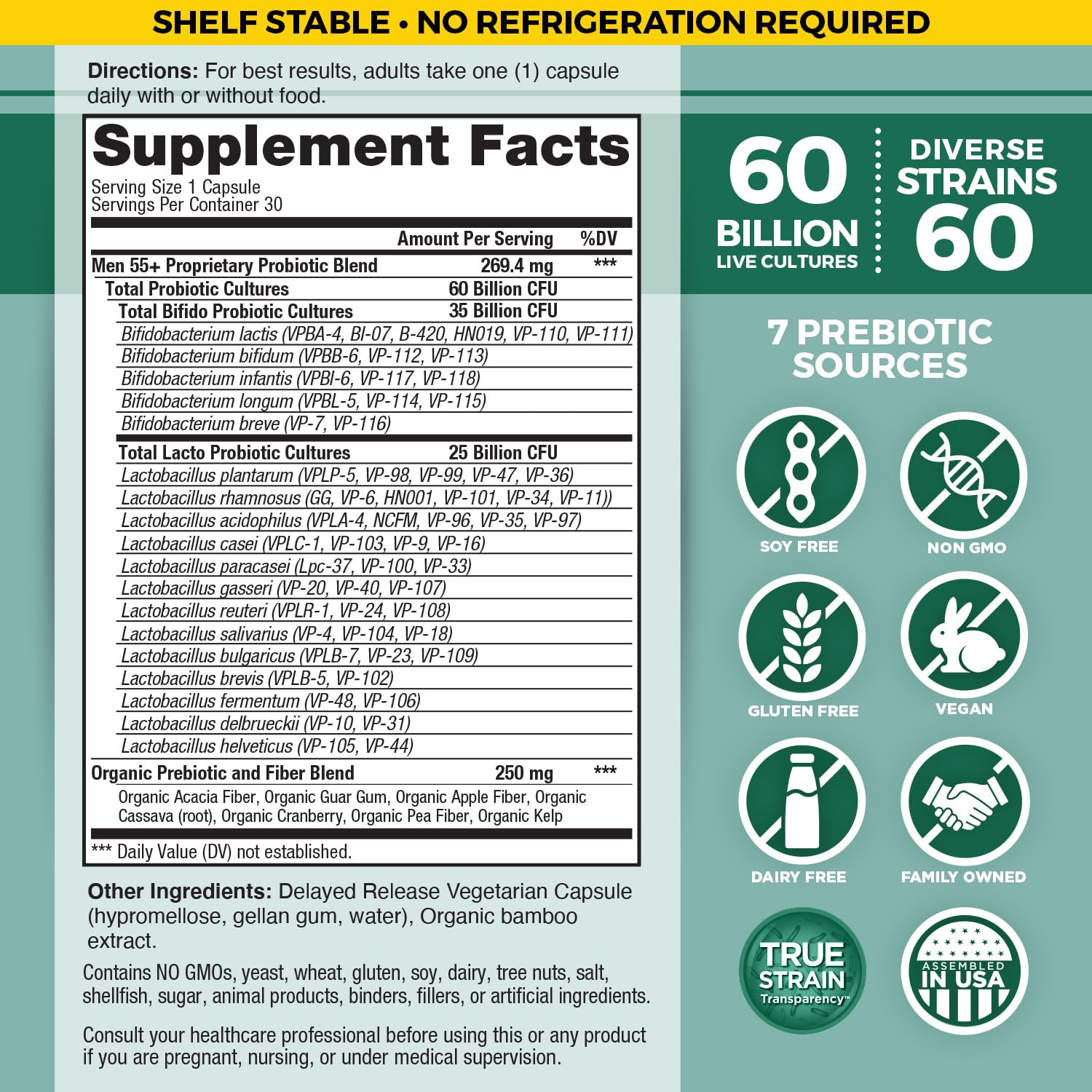 Vital Planet Vital Flora 60-billion-CFU capsule highlights potency for gut health