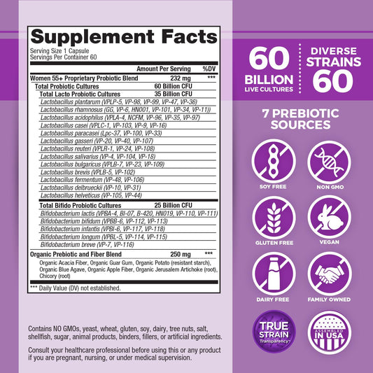 Vital Flora 60B CFU daily dosage promotes probiotic routine