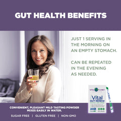 Vital Gut Renew 6000mg glutamine supports gut lining health.