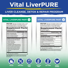 Vital LiverPure Part 1 packaging highlights milk thistle and NAC