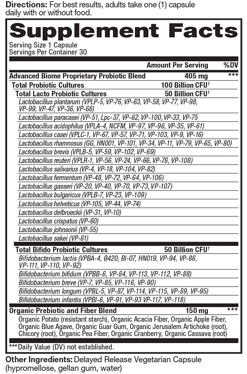 Vital Pro Naturals 30-capsule bottle showing delayed-release vegetarian capsules
