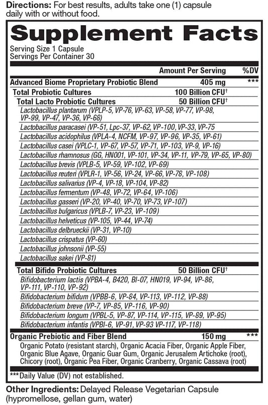 Vital Pro Naturals 30-capsule bottle showing delayed-release vegetarian capsules