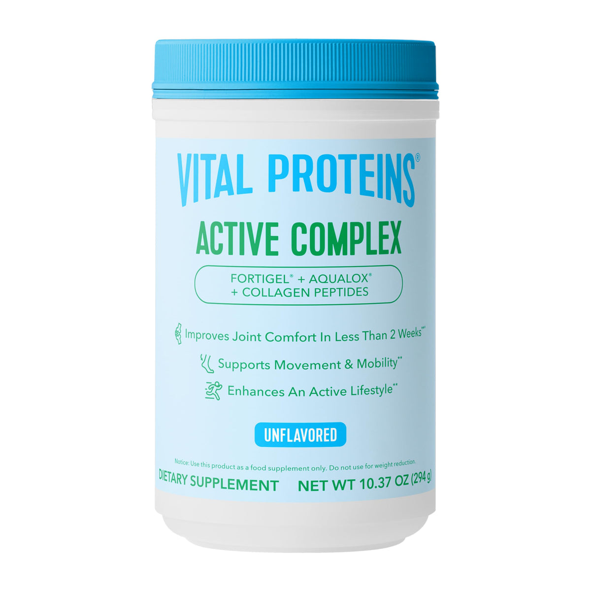 Vital Proteins Active Complex bottle front highlighting mobility support for daily use