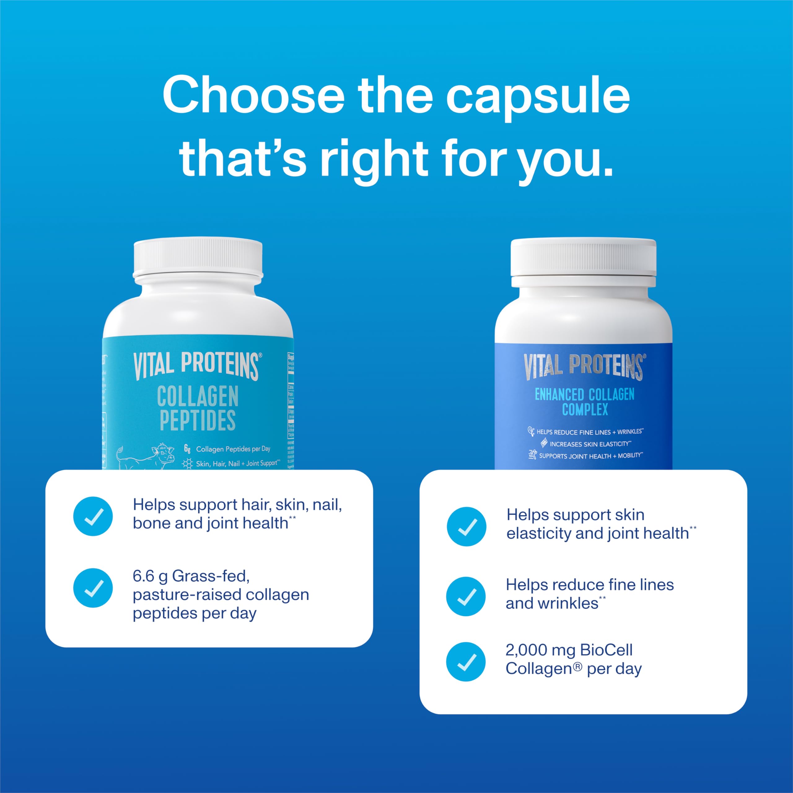 Vital Proteins BioCell Collagen bottle closeup emphasizing key ingredients