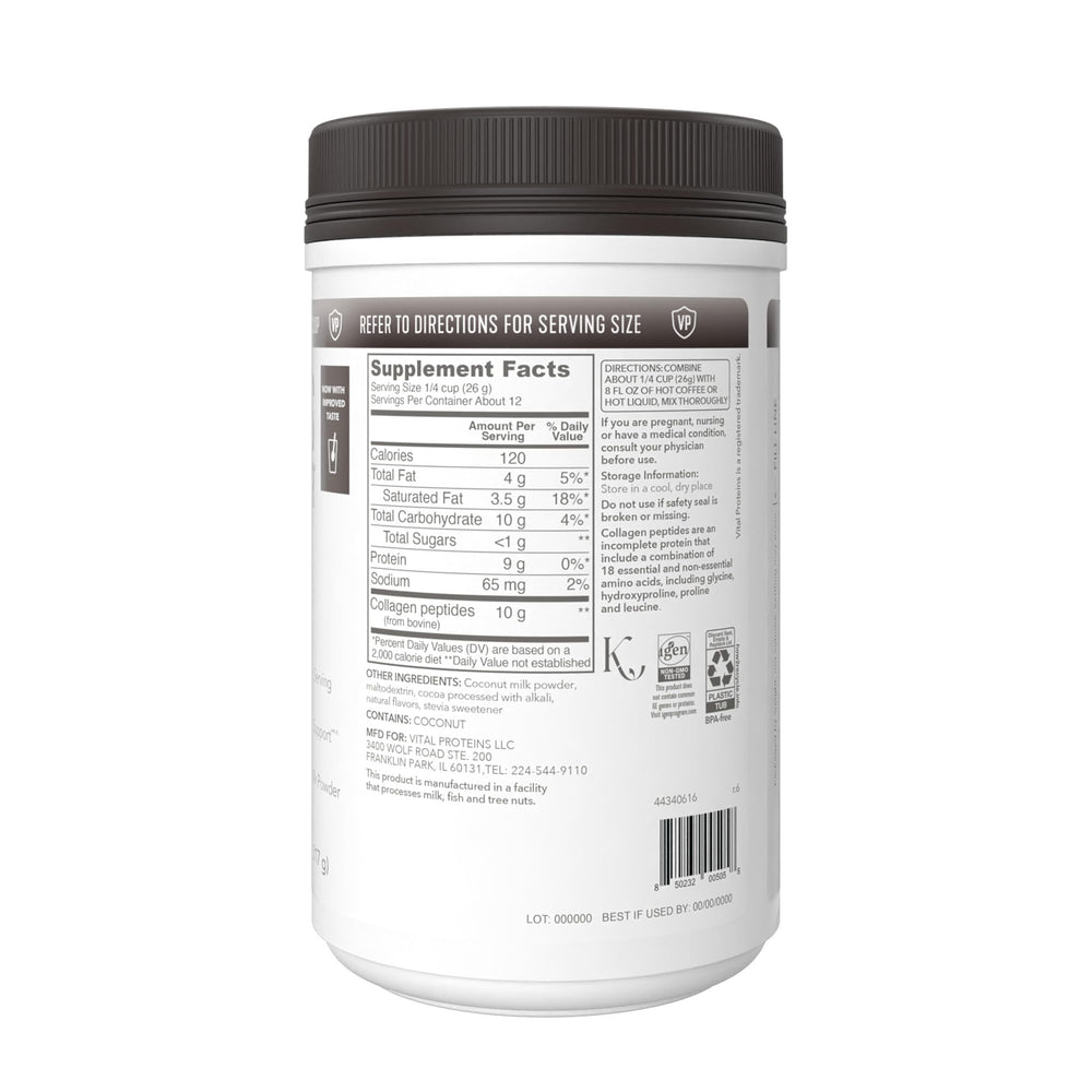 Vital Proteins bottle label with nutrition info for everyday use