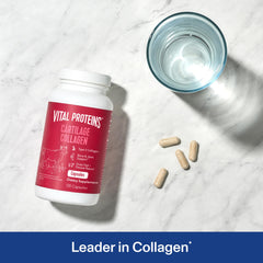 Vital Proteins Cartilage Collagen capsules close-up emphasizing convenient daily serving.