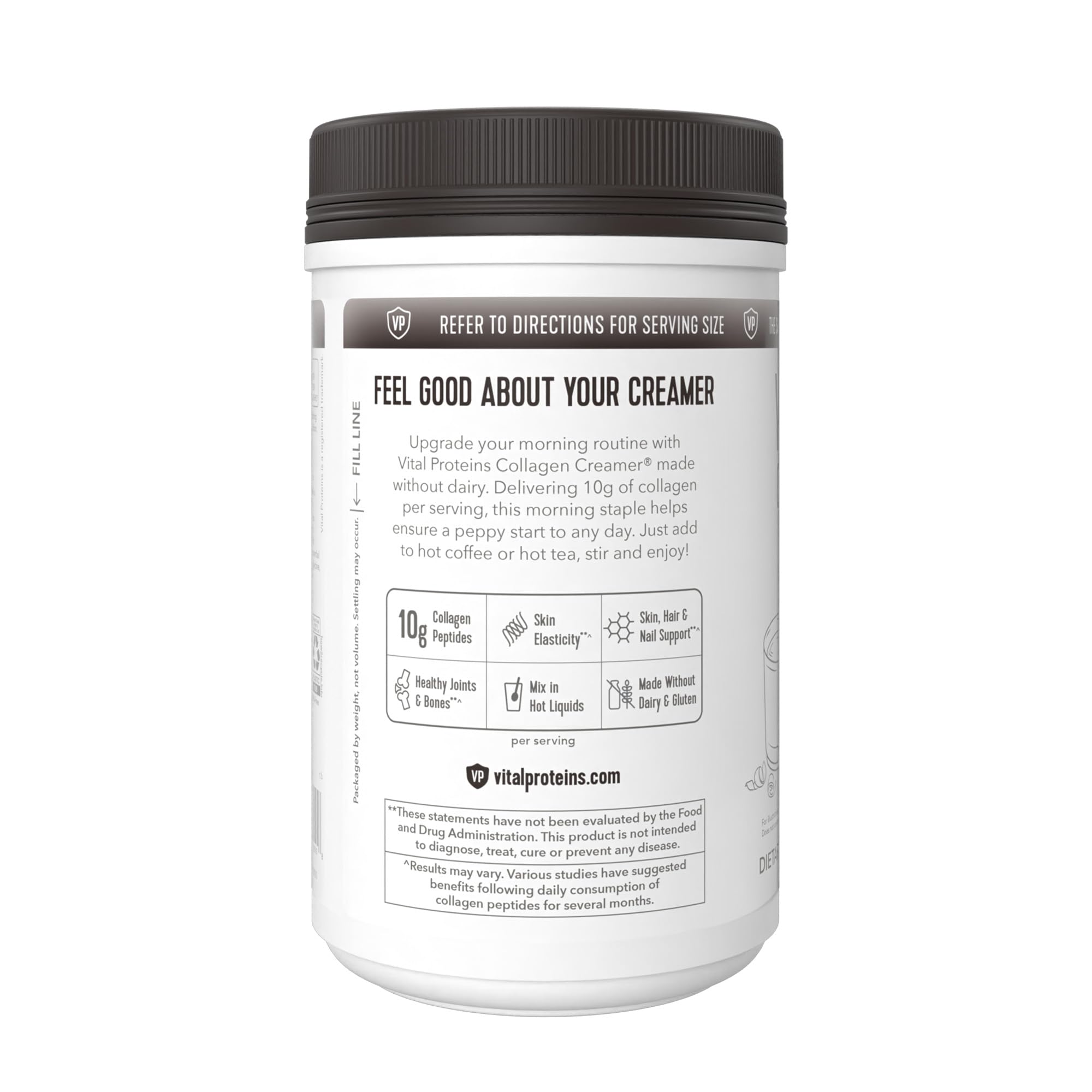 Vital Proteins collagen beverage glass with coffee aroma and foamy latte