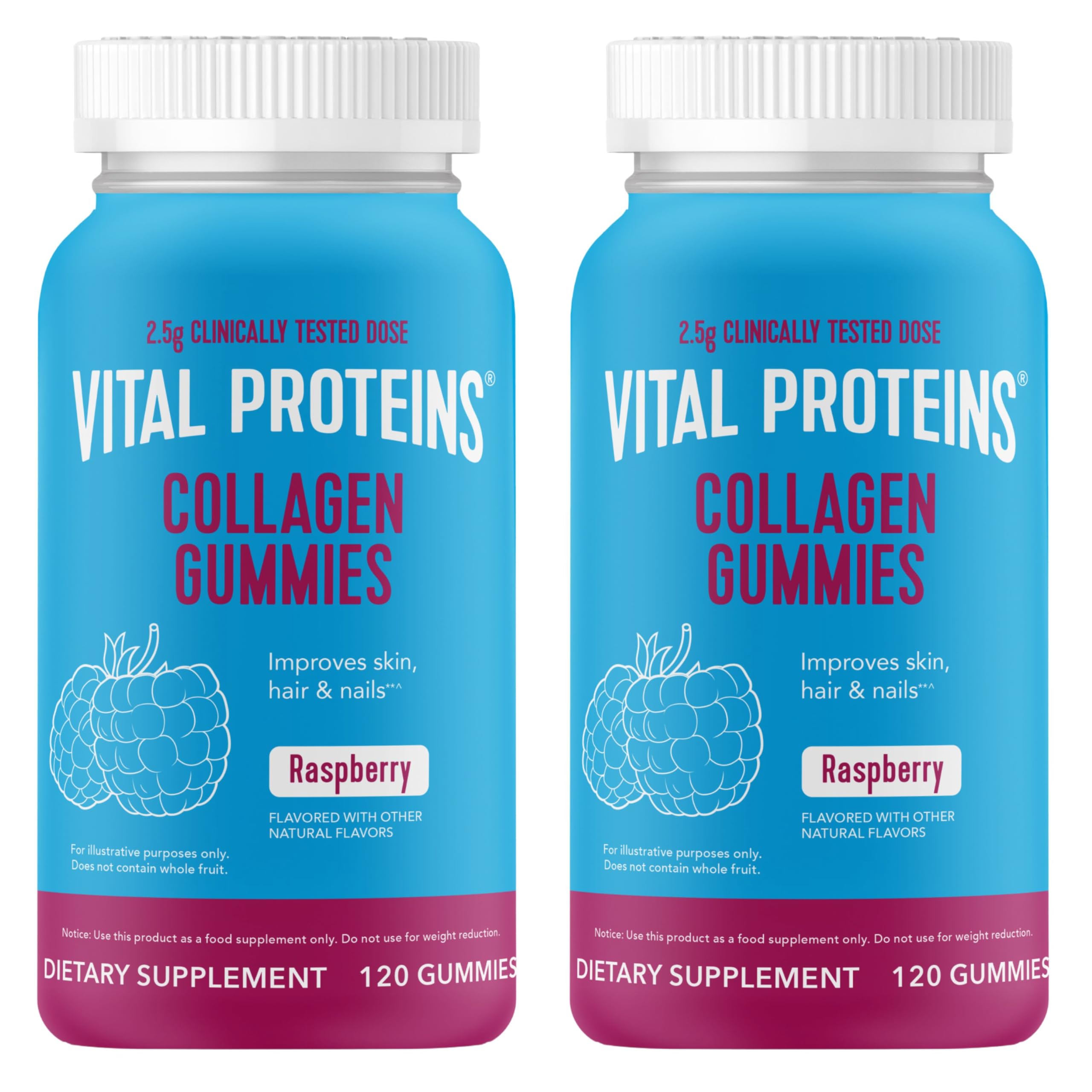 Vital Proteins Collagen Gummies bottle with raspberries for daily beauty support