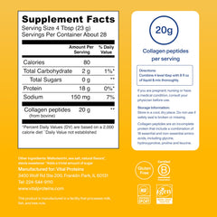 Vital Proteins collagen peptides 20g serving size display
