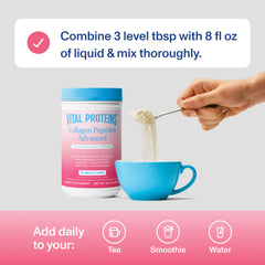 Vital Proteins Collagen Peptides Advanced label closeup shows clean ingredients