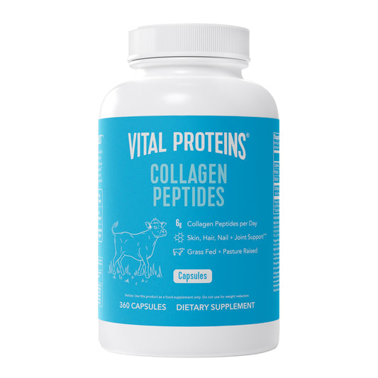 Vital Proteins collagen capsules for Women bottle front highlights daily wellness support