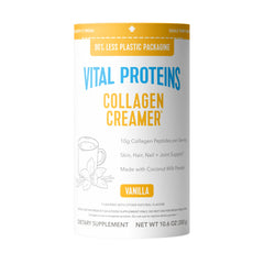 Vital Proteins collagen peptides powder vanilla scoop in coffee for a protein boost