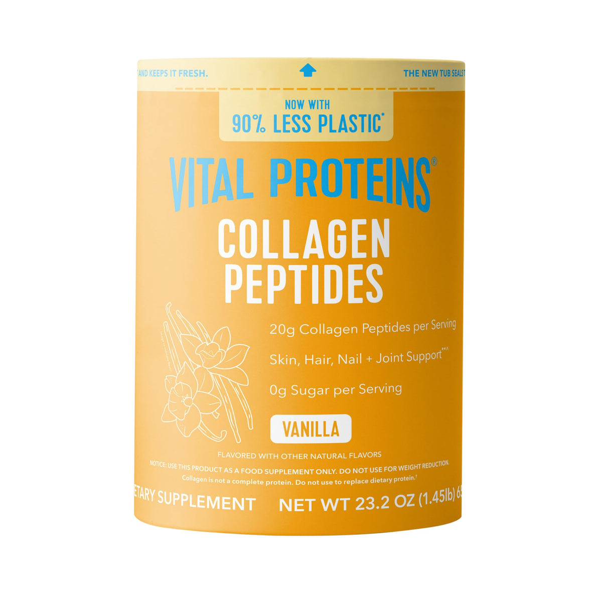 Vital Proteins collagen peptides vanilla powder blends easily into beverages