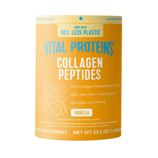 Vital Proteins collagen peptides vanilla powder blends easily into beverages