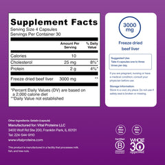 Vital Proteins grass-fed beef liver capsules packaging and branding