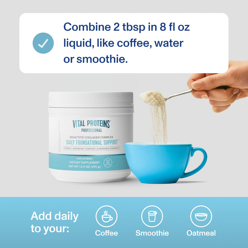 Vital Proteins Professional Daily Foundational Support nutrition label confirms gluten-free and paleo-friendly ingredients.