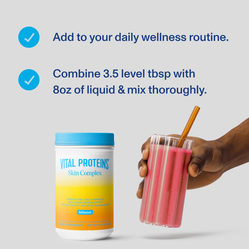 Vital Proteins unflavored powder ready to mix in beverages.