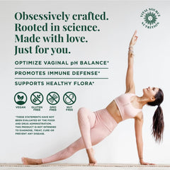 Vital Source Nutrition feminine balance gummies close-up pineapple flavor shows tropical taste.