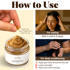 Vital Strands Batana: uso nocturno para nutrición y suavidad.