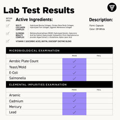 Vital Vitamins bottle label closeup highlighting premium collagen blend.
