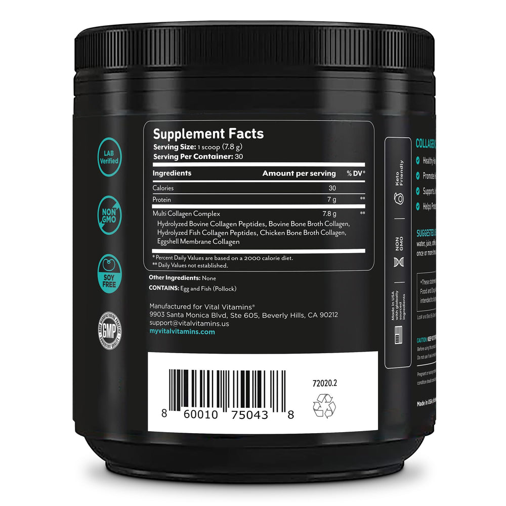 Vital Vitamins Multi Collagen for potential support of hair, skin, nails.