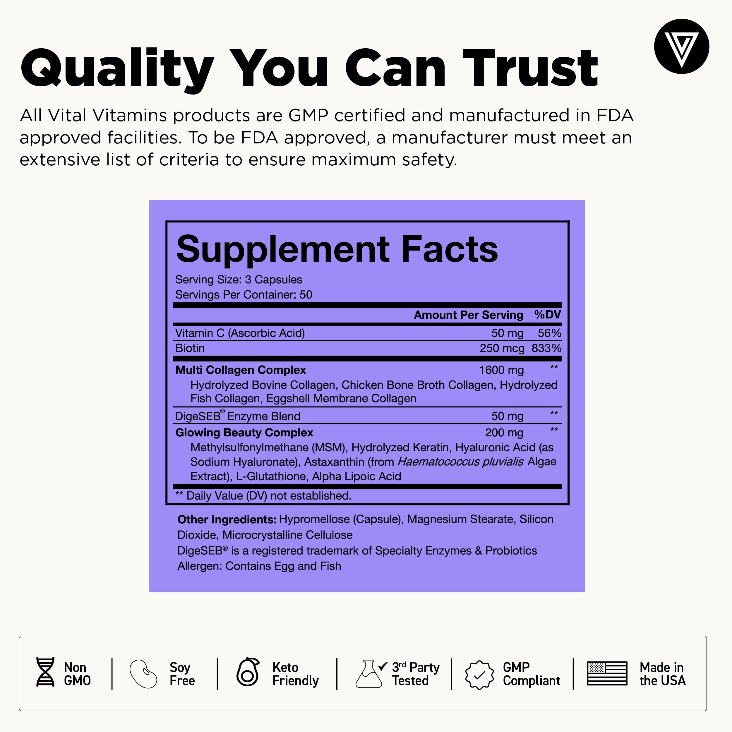 Vital Vitamins type II collagen joint support image implying mobility benefits.