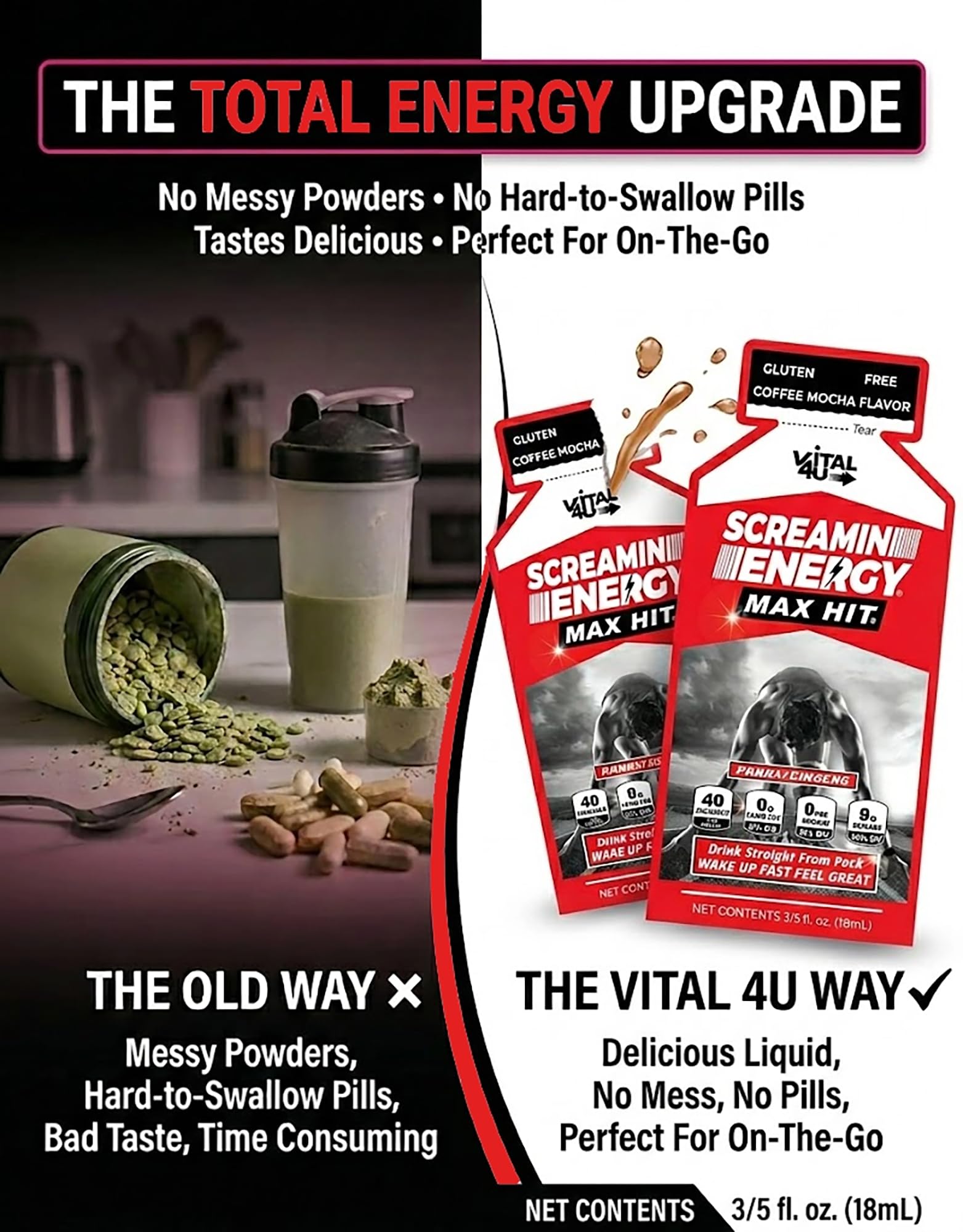 VITAL 4U Screamin Energy Max Hit energy-boost experience ready when needed.