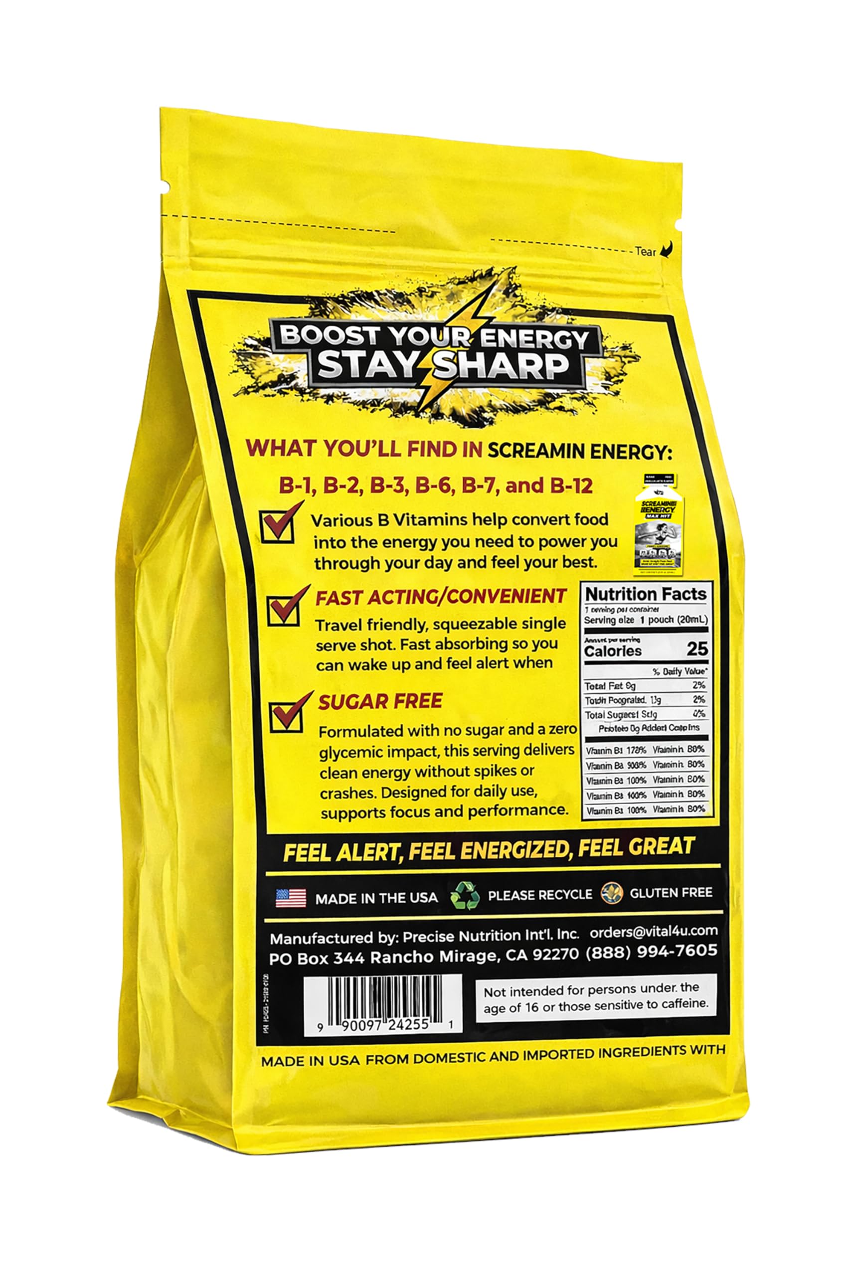 Close-up of Screamin Energy vanilla latte flavor and smooth texture