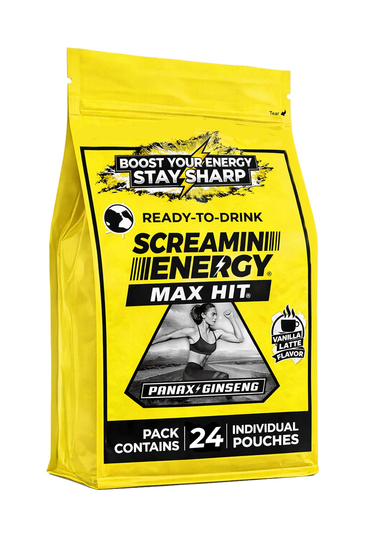 VITAL 4U Screamin Energy Vanilla Latte shot on-the-go focus and vanilla flavor
