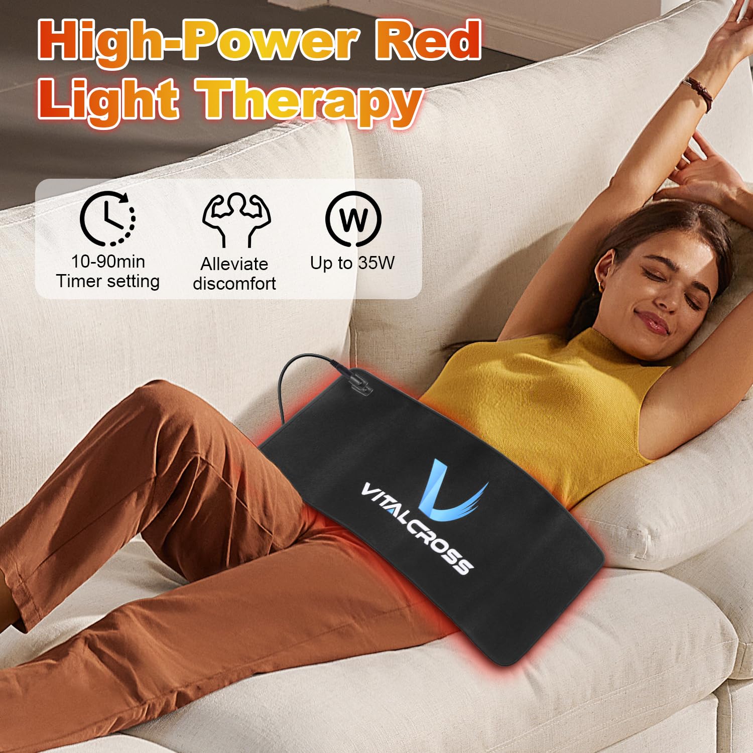 VitalCross large 24x12 inch therapy pad ready for full-body coverage.