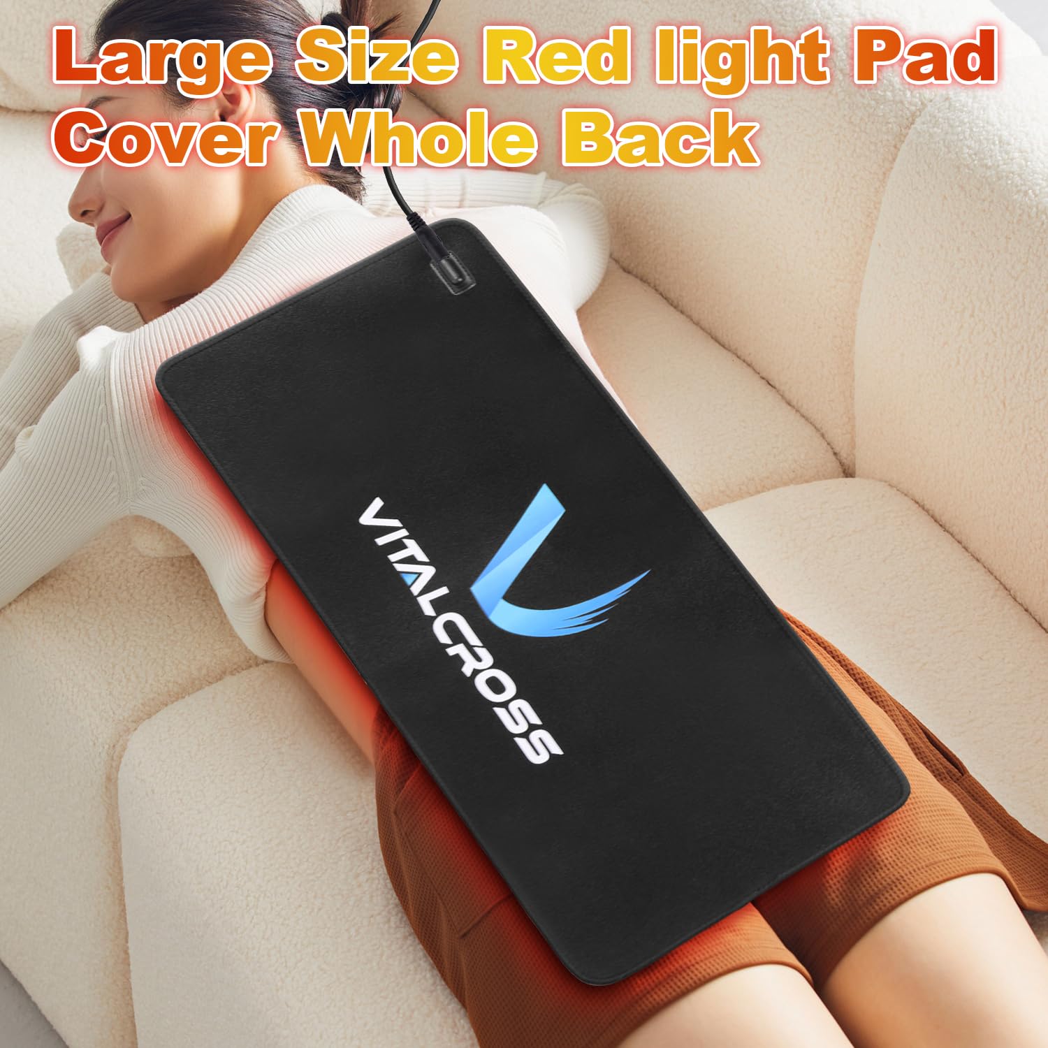 VitalCross red light pad over the shoulder area for comfortable recovery.