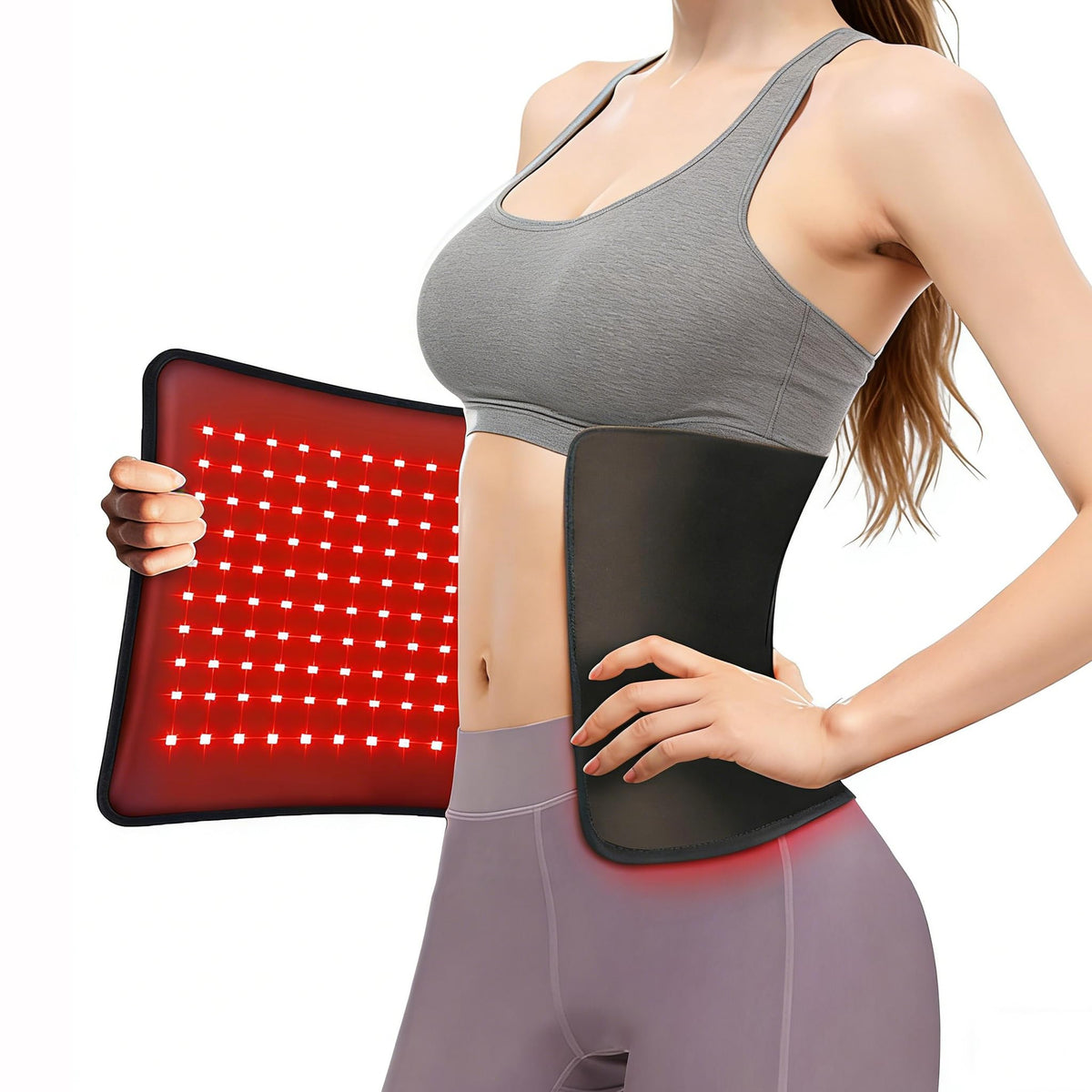 VITALCROSS red light therapy pad on the back for potential comfort and circulation support