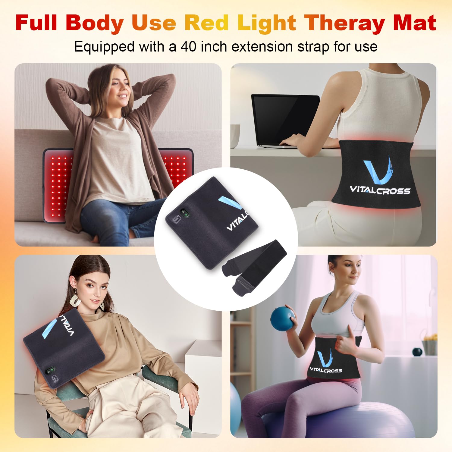 VITALCROSS pad near joints for potential mobility support and comfort