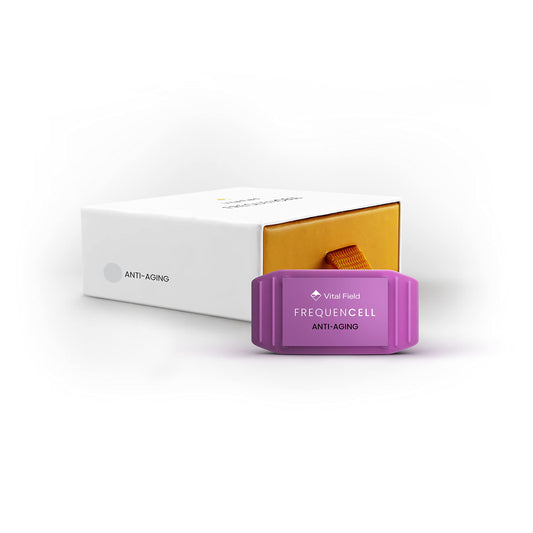 VITALFIELD FrequenCell wearable front view for daily frequency therapy and wellness