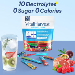 VitalHarvest grape flavor electrolyte powder for sugar-free hydration