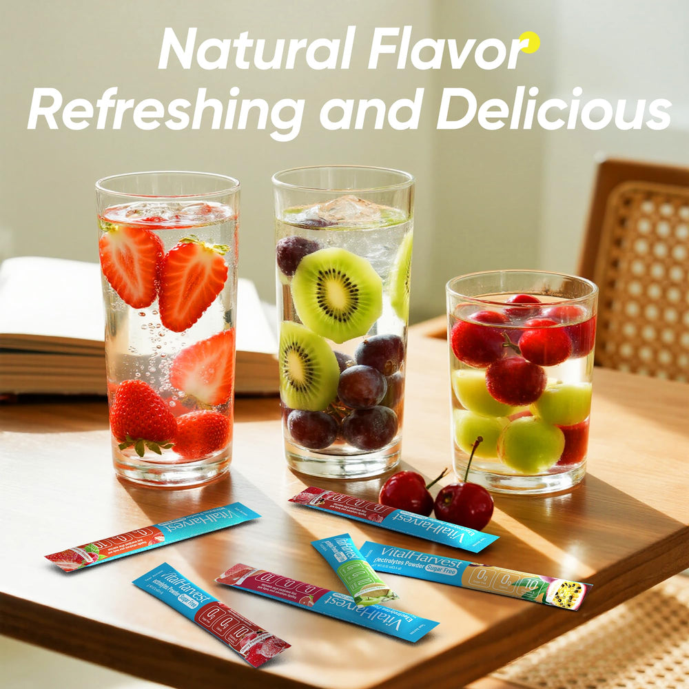 VitalHarvest kiwi-green-apple flavor electrolyte mix for daily energy