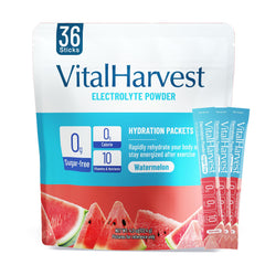 VitalHarvest 36-sticks packaging front for convenient on-the-go hydration.