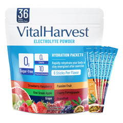 VitalHarvest strawberry-raspberry flavor electrolytes for on-the-go hydration