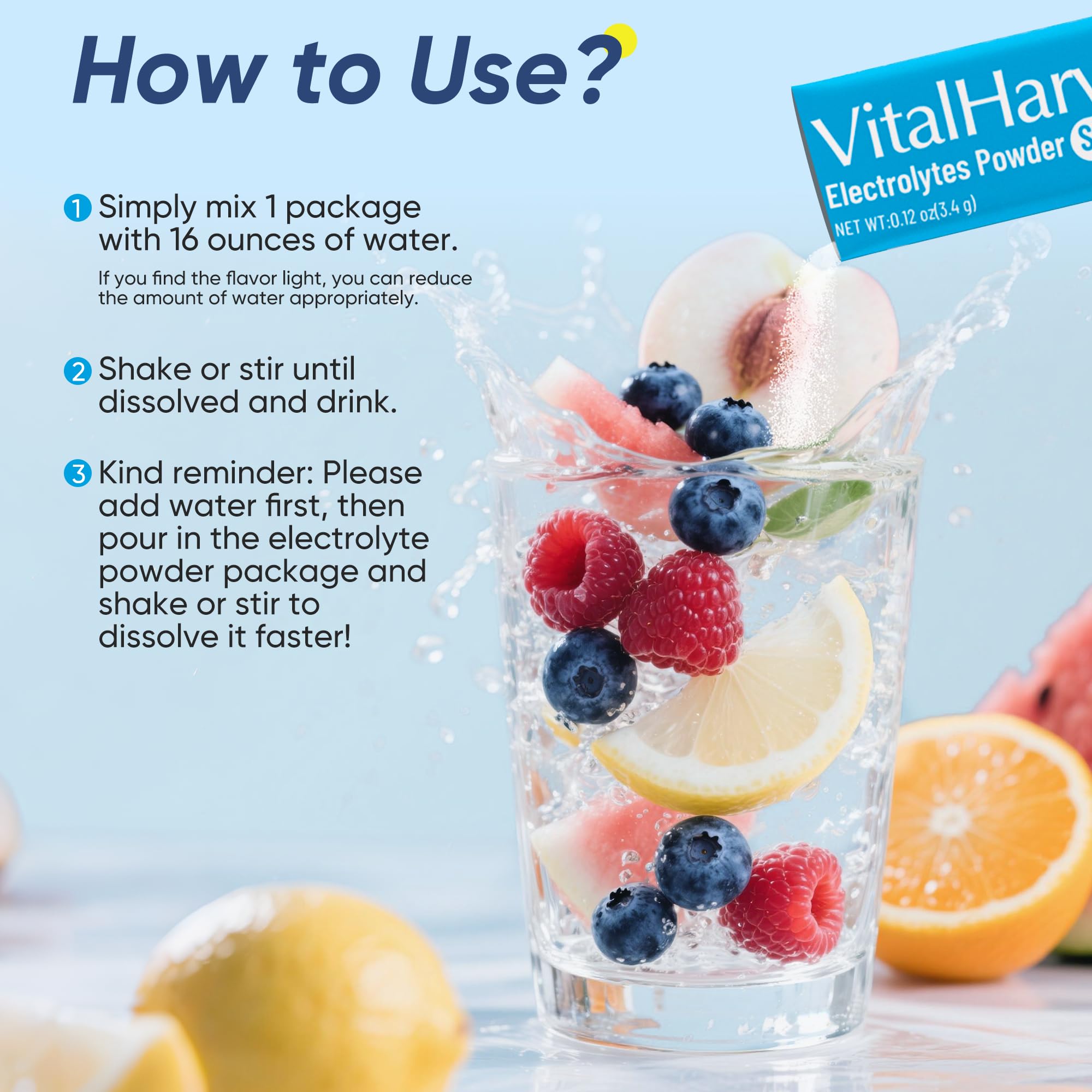 VitalHarvest 36 sticks travel-friendly hydration for workouts and travel.