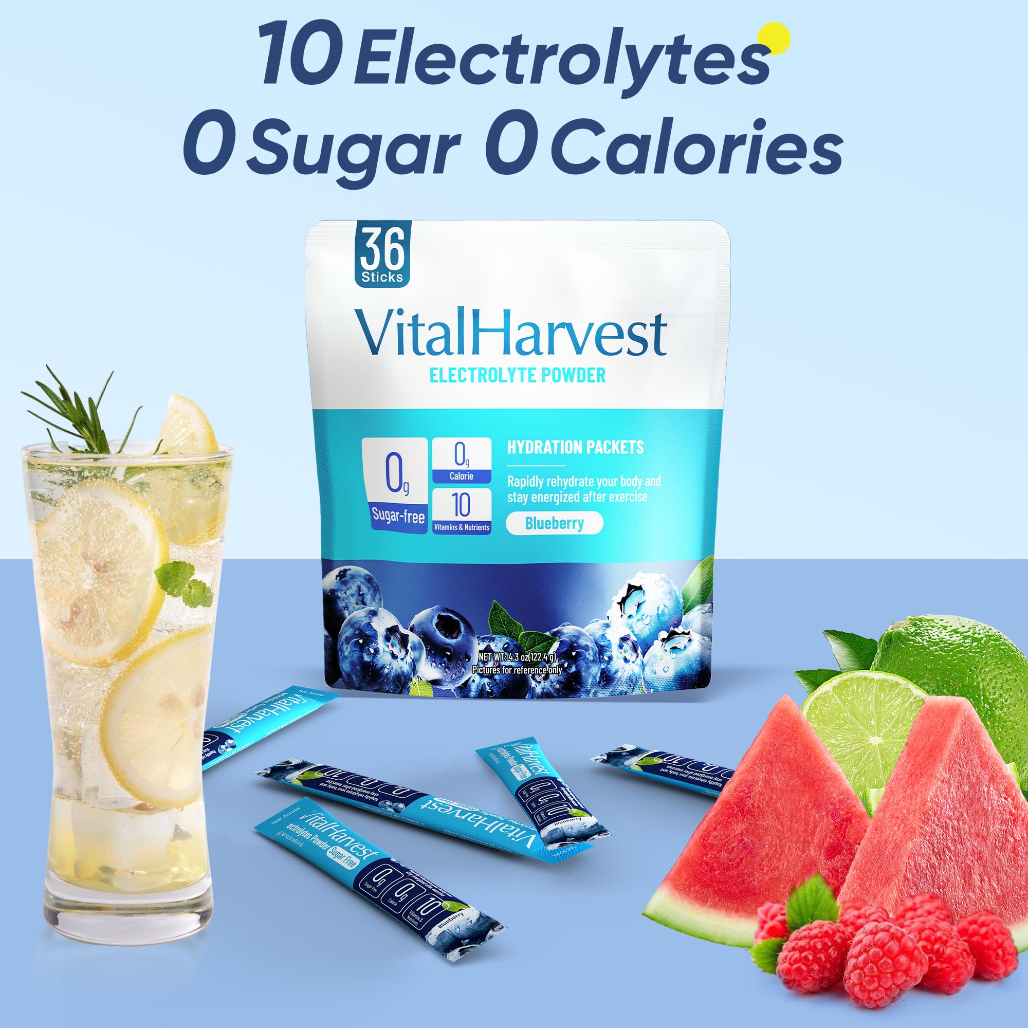VitalHarvest low-sodium hydration suitable for keto and daily balance.