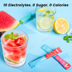 VitalHarvest strawberry electrolyte packet offering a sugar-free refreshment