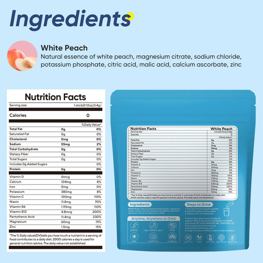 Sugar free hydration powder packets suitable for keto and low carb diets.